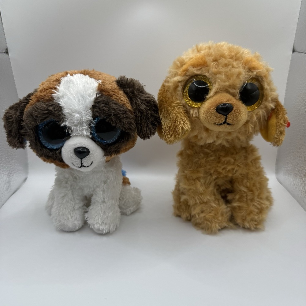 Ty Beanie Boos Set of 2 Duke (2018)  And Noodles(2023) 6" Plushies